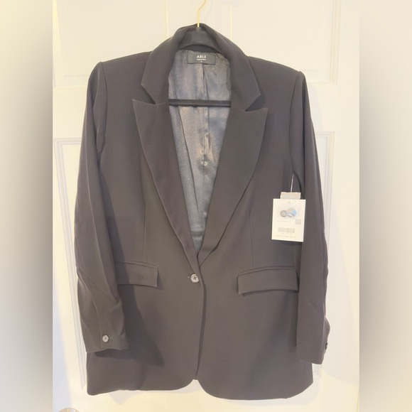 ABLE Black Women's Blazer NWT Medium Micah Drapey - Picture 4 of 5